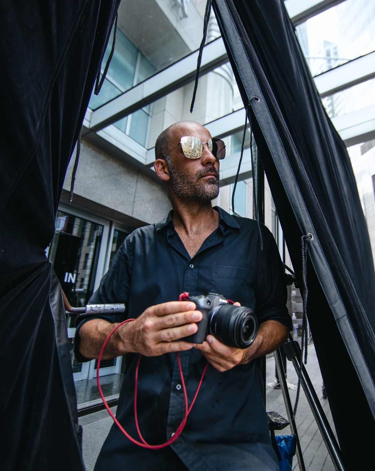 Joe Nafis on set