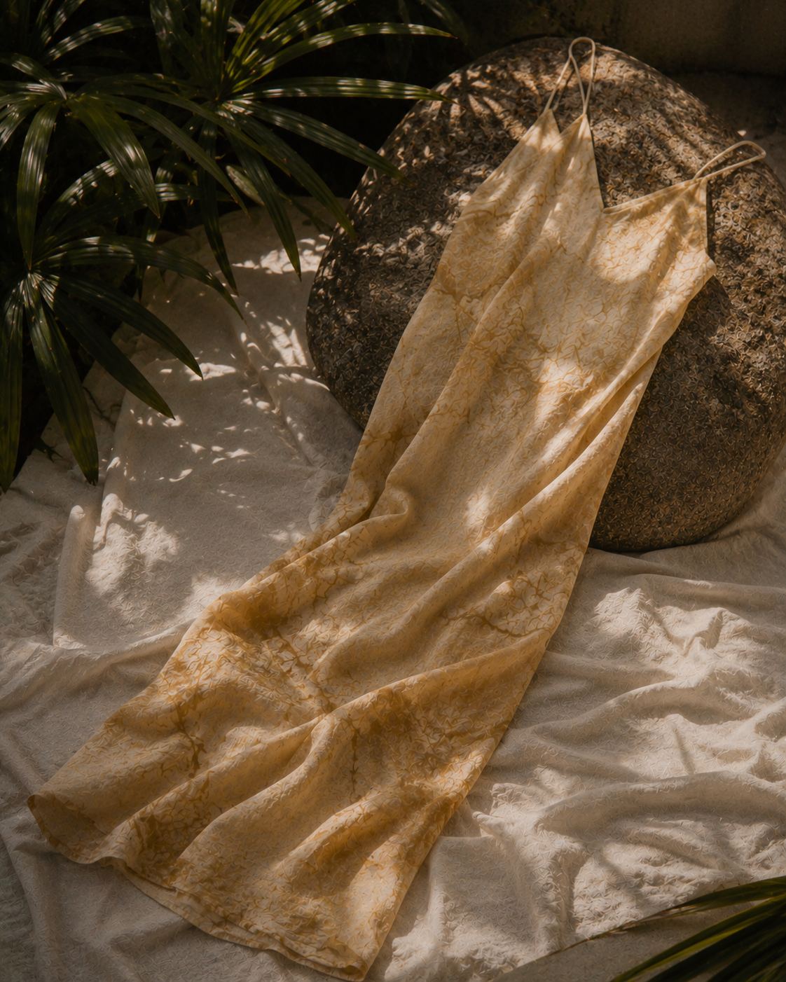 RIMMBA — silk dress, mud-dyed